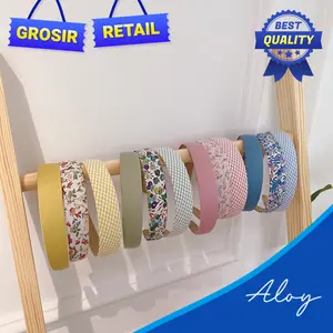 BD-A004 Bando Korea Motif Bunga dan Kotak Fashion Wanita Premium