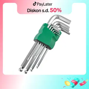 ALLEFIX Kunci L Hex Ballpoint Set 9 pcs Ext Long Premium Kombinasi Vanadium Chrome - 10197