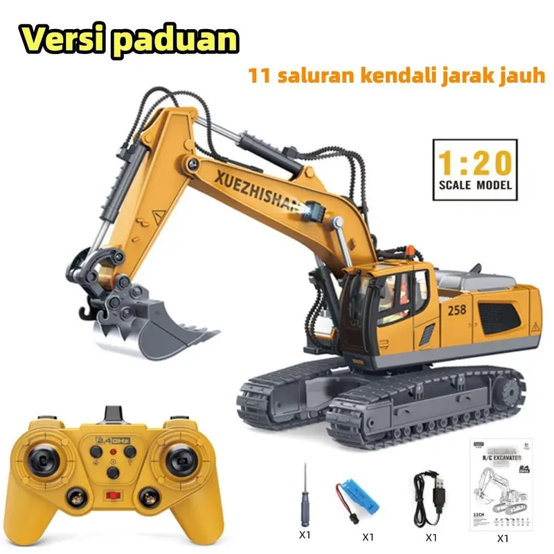 Mainan Excavator RC 1:14 - 14 Channel, Remote Control 2.4GHz, Kendaraan Teknik Crawler untuk Anak-(Toys lndonesia) 6