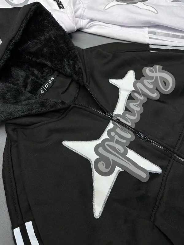 HOODIE JAKET BOXY ZIPPER REFLEKTIF MENYALA UNISEX SABLON FOAMING (EPIMONOS) DOBLE ZIPPER YKK 2