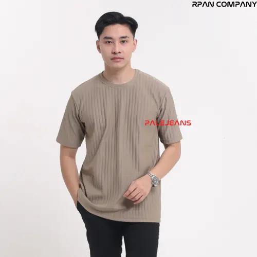 Kaos Lengan Pendek Knit Motif Pria / T shirt Tangan Pendek Slimfit / Baju Pria.