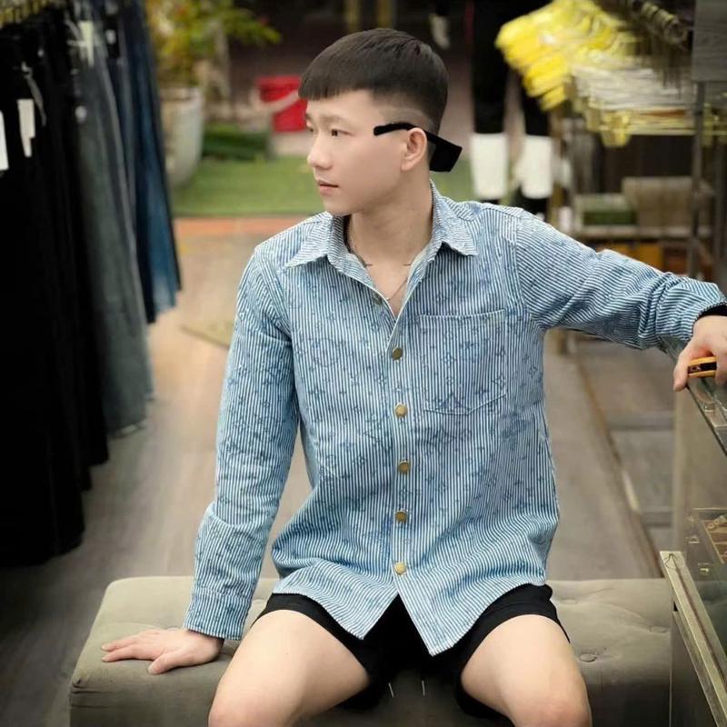 Áo Sơ Mi Nam Nữ Vải Jean dày Mềm Mại Thoáng Mát Menswear Minam Có Cổ - khoác jean