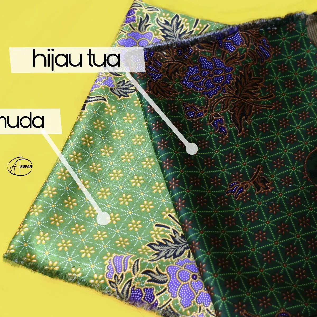 KAIN BATIK MUSLIMAT NU SEMI SUTRA WARNA HIJAU MUDA DAN HIJAU TUA
