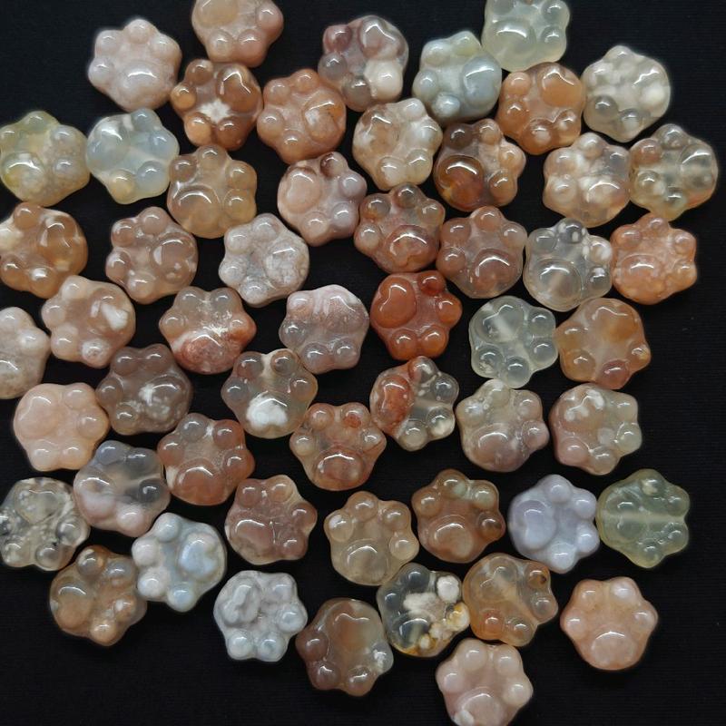  Chamr mic vòng đá mã não hoa anh đào hình chân mèo thần tài may mắn thiết kế độc đáo chất liệu đá mã não hoa anh đào phù hợp cho phong cách truyền thống 