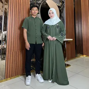 Abaya Luna Set Couple Bahan fortaleza anti UV Dress Mewah 2026
