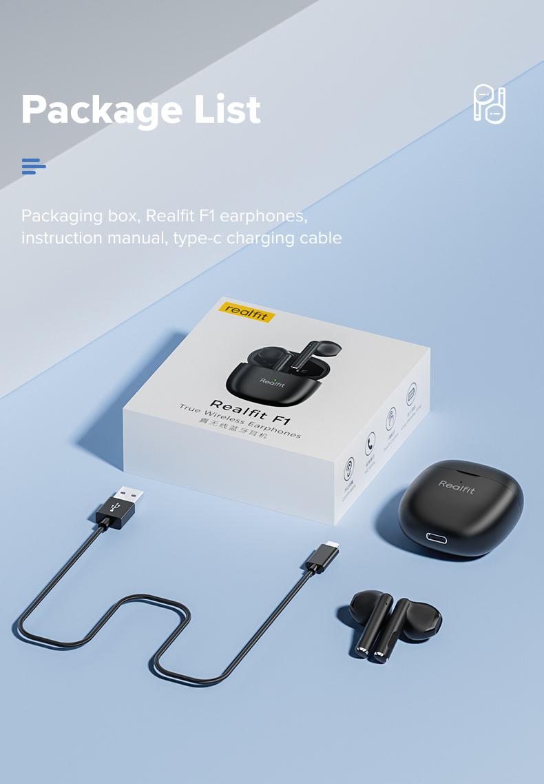 Product Introduction of Realfit F1   True Wireless Bluetooth 5.3 Earbuds Playtime 24 Jam HIFI 33