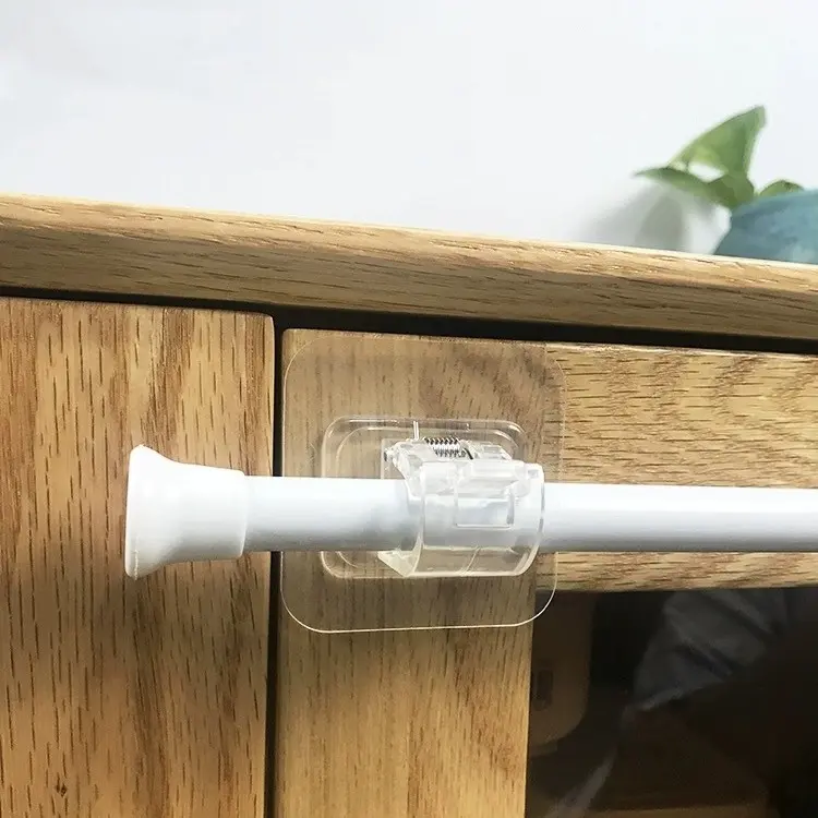 Móc Thanh Treo Rèm, Không Cần Đục Lỗ, Giá Đỡ Thanh Treo Rèm, Giá Đỡ Dính Tường Gia Đình, Kẹp, Thanh Thu Nhỏ Mở Rộng Rèm Cửa, Móc Dính 1