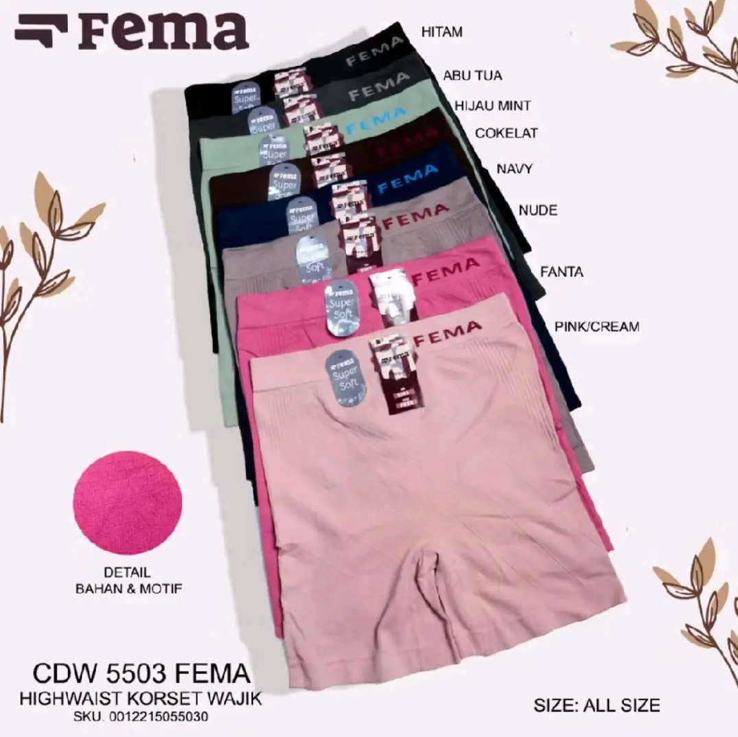 CD Celana Dalam IMPORT Wanita KorseT Rajut Highwaist PEREMPUAN CEWEK ADEM LEMBUT MELAR ELASTIS FEMA 5501