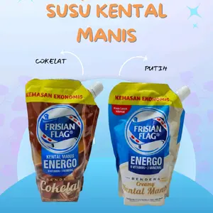 Frisian Flag Susu Kental Manis Energo Cokelat & Putih Kemasan Ekonomis Vitamin Mineral