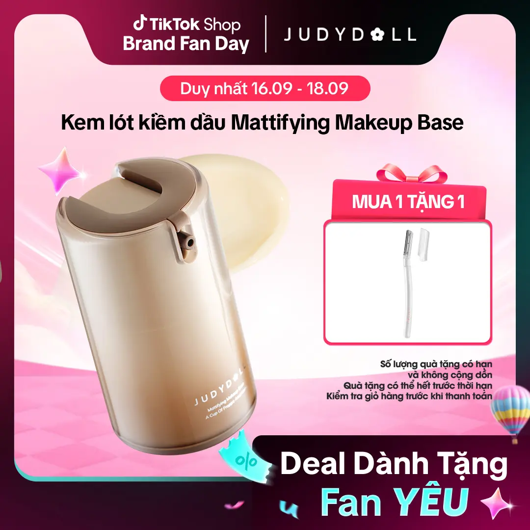 Judydoll Kem Lót Mattifying Makeup Base Kiềm Dầu Lâu Trôi Chất Mỏng Nhẹ Giảm Xuống Tone 8h Kiểm Dầu Hàng Chính Hãng