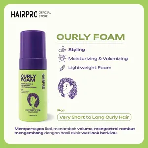 HAIRPRO Curly Foam - Mousse Styling & Moisturizing Volumizing untuk Rambut Keriting & Bergelombang Ringan & Lembut 100ml