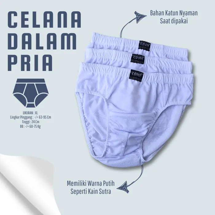 Coman celana dalam segitiga pria dewasa | celana dalam cowok | daleman pria murah | pakaian dalam pria | coman putih 1