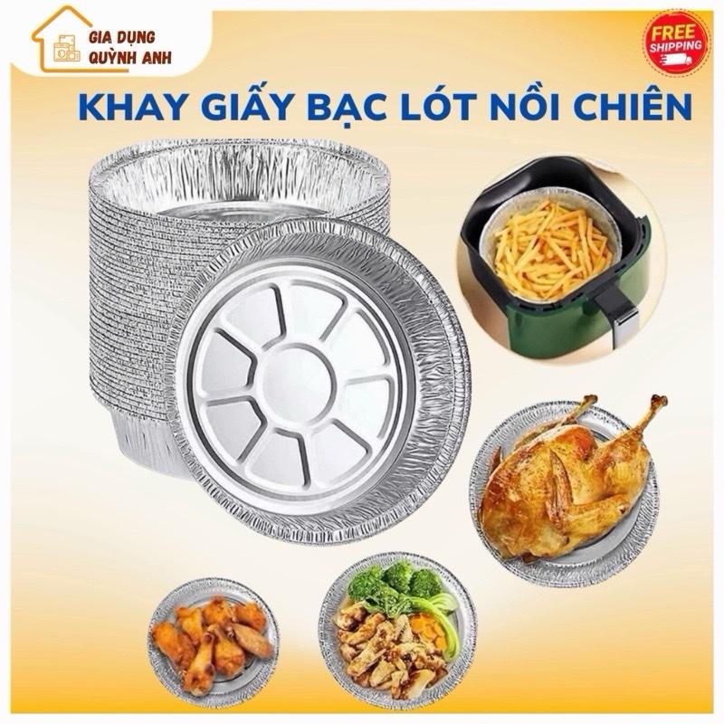 Combo 100 khay size 22cm (nồi 5L - 12L) lót nồi chiên không dầu, lò nướng, đĩa nhôm đựng thức ăn