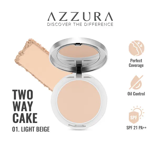 Azzura Two Way Cake Bedak Matte Finish  - 02 Natural