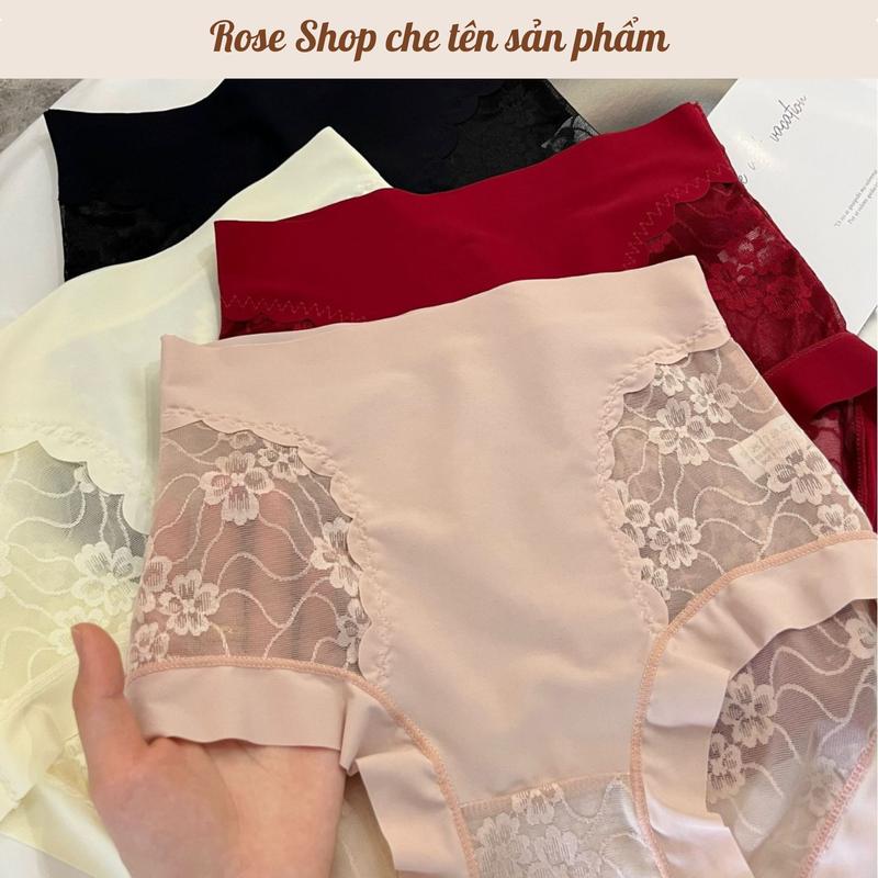 Set 3 Set 5 Quần Lót Su Lụa Kết Kết Hợp Ren Cao Cấp Cạp Cao Gen Bụng Tàng Hình Quyến Rũ 393 Nữ Women Nhung Voi quần lót