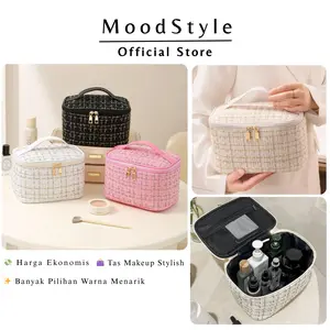 MoodStyle // TS1614 Tas Makeup Organizer Fashion korea Kosmetik Travel Bag Pouch Portable Cosmetic Bag Kulit