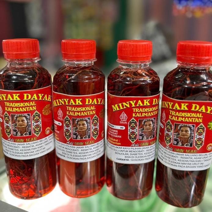 Paket 4 pcs Minyak Urut Dayak Kalimantan Tubuh - Akar Seluang Belum, Ginseng Hutan, Sereh & Palawija - herbal Gatal 2