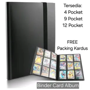 STRAP BINDER CARD ALBUM 4 9 12 POCKET BUKU KARTU UNTUK FOR TCG CCG POKEMON YUGIOH BASKET OP MTG PHOTOCARD 160 360 480 PCS