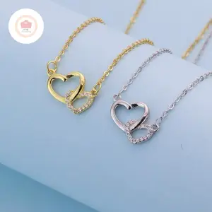 APRILJEWELERY - Kalung Titanium Asli Anti Luntur Anti Karat Kalung Double Love
