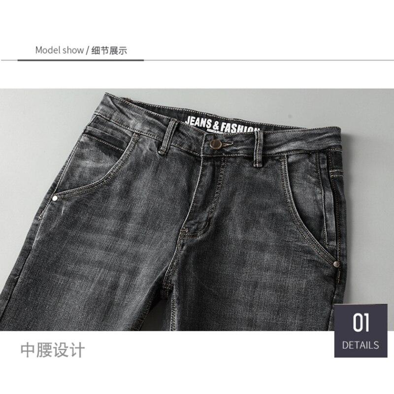 Men Clothing New Pattern Recreational Vintage Nostalgia Smoky Grey Jeans Straight Cylinder Loose Street Trousers Autumn Female 2