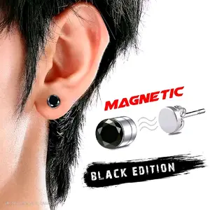 anting magnet seperti tindik permata hitam