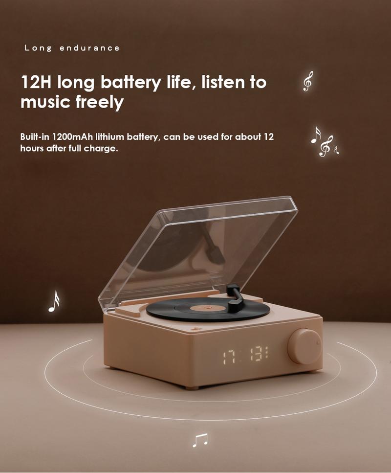 Product Introduction of New alarm clock speaker multifunctional atomic Vintage vinyl Bluetooth speaker phone computer desktop small audio Retro Stereo for Smartphone 30