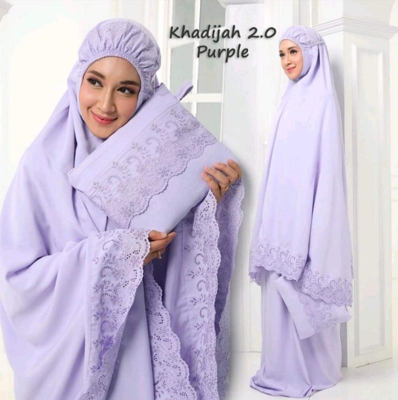 Abby's Mukenah Dewasa Siti Khadijah Bordir Bahan Katun Mikro Renda Bunga  Motif Premium Mewah Muslim Wanita mukena khadijah 5