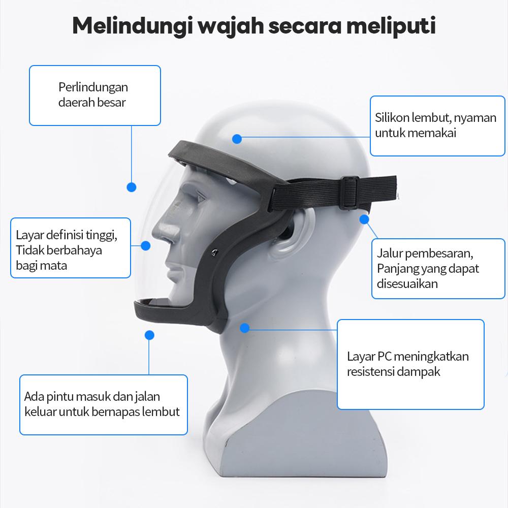 Pelindung Wajah Pelindung Wajah Penuh Masker Keselamatan Transparan Dengan Filter Tahan Percikan Minyak Penutup Kepala Anti-kabut Kacamata Pelindung Kerja Pelindung Wajah Pelindung Wajah Akrilik Topeng untuk bersepeda di luar ruangan Outdoor