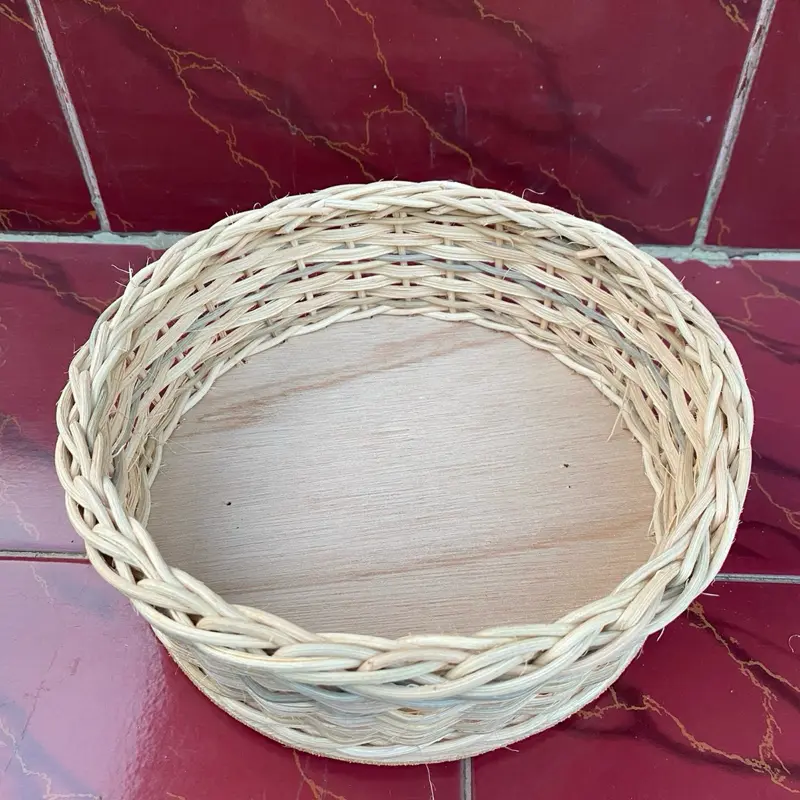 Keranjang Rotan Bulat seserahan parcel berdiameter 21cmx7cm