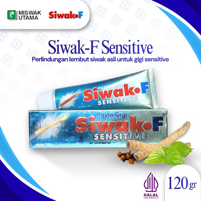 Gambar Siwak-F Pasta Gigi Halal Sensitive 120 gr Formula Khusus Untuk Gigi Sensitif Mengandung Silica Rendah Abrasi Dan Daun Mint Khusus untuk Perawatan Gigi yang Mudah Ngilu atau Sensitif dari SIWAK F Kota Surabaya Tokopedia