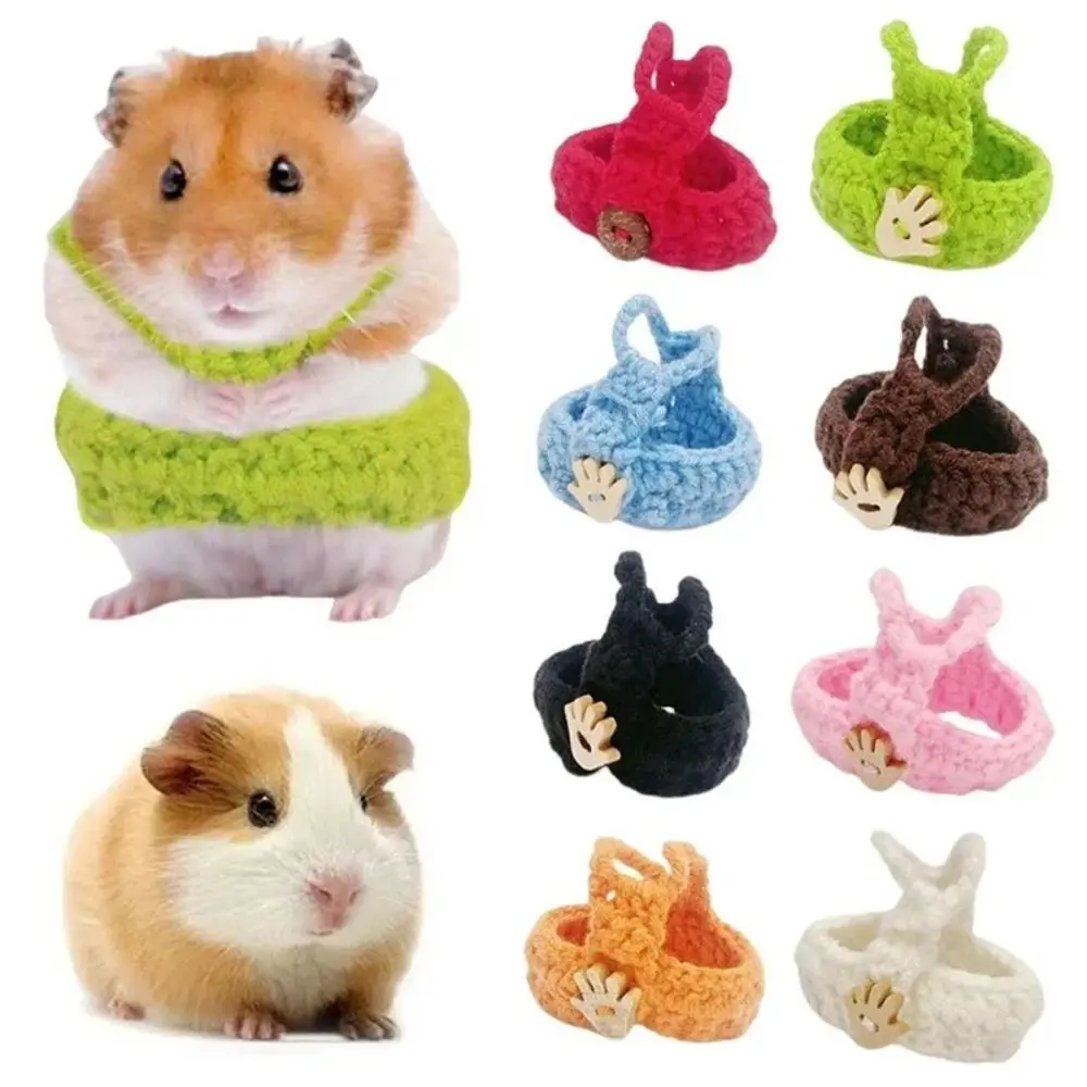 Rabbit Vest Lovely Guinea Pig Knitted Vest Mini Hand Knitted Hamster Tops Vests Comfortable Soft Hamster Clothes for Hamster Mice Guinea Pig