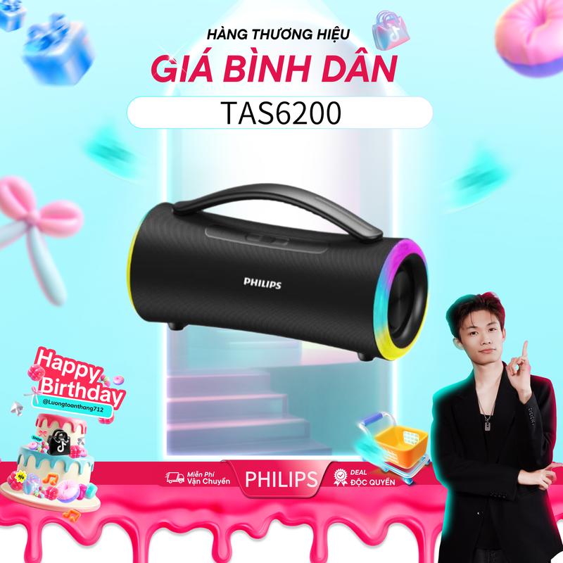   PHILIPS XẢ KHO  Loa Bluetooth Philips TAS6200 - Công suất lớn 40W | 10h phát nhạc | Sạc Type-C | Âm bass mạnh mẽ 