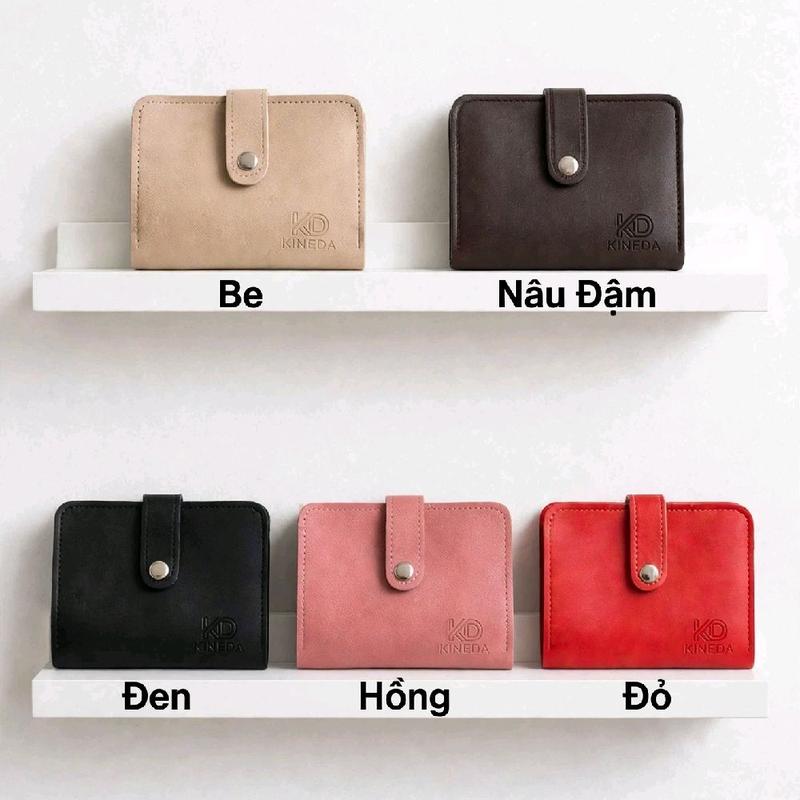 Ví Ngắn Gấp Đôi KINEDA. Chất liệu da PU