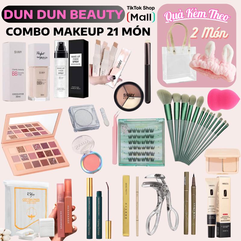 HOT Bộ Trang Điểm Make Up Đầy Đủ 21 Món & 17 Món Cho Người Mới Học Makeup - DUN DUN BEAUTY box quà mỹ phẩm makeup
