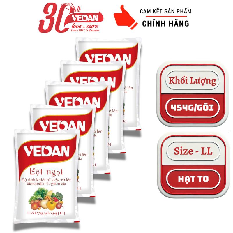 Combo 5 Gói Bột Ngọt VEDAN Hạt To 454g - Max Size LL