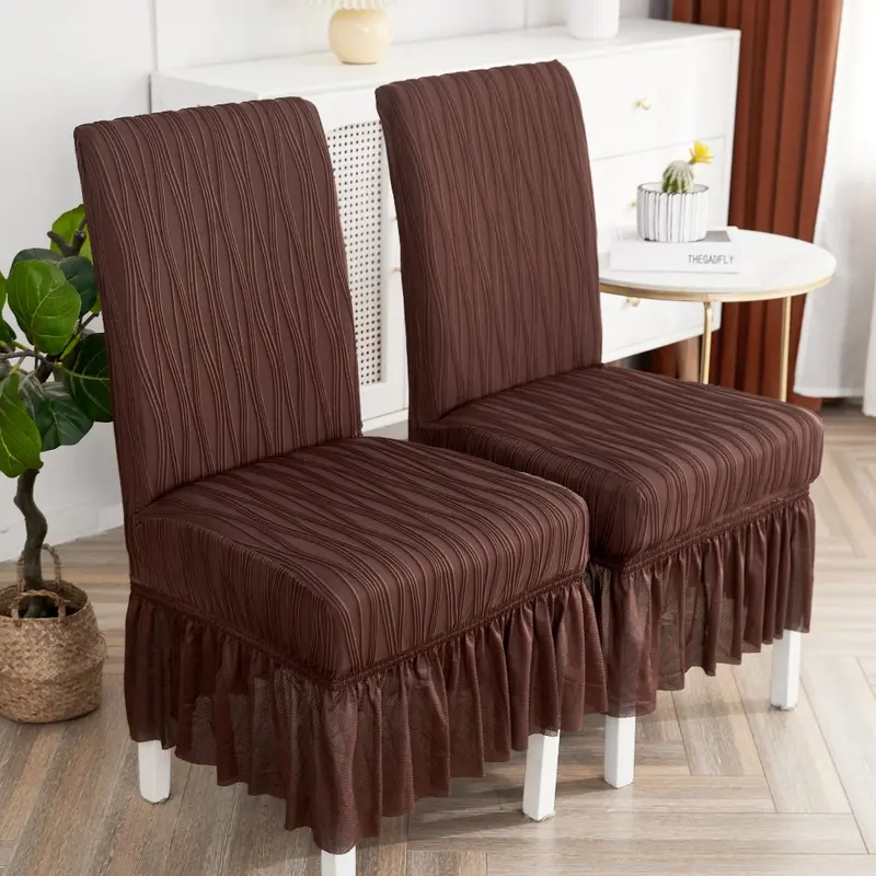 [HARGA PER PCS] Chair Cover Skirt / Penutup Alas Sarung Kursi Elastis Scretch Tebal Mewah Renda Abstract 4