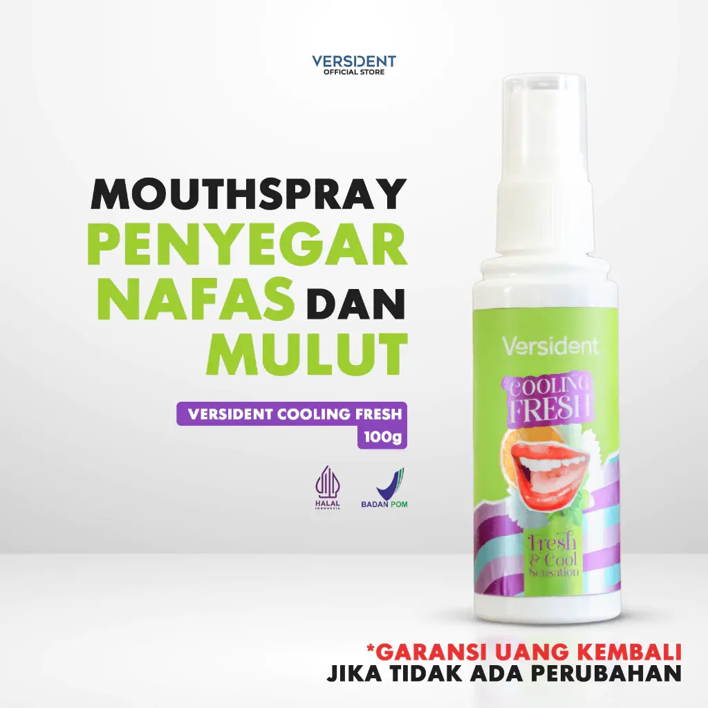 Versident Cooling Fresh - Parfum Mulut Pewangi Mulut | Penyegar Bau Perawatan Menthol