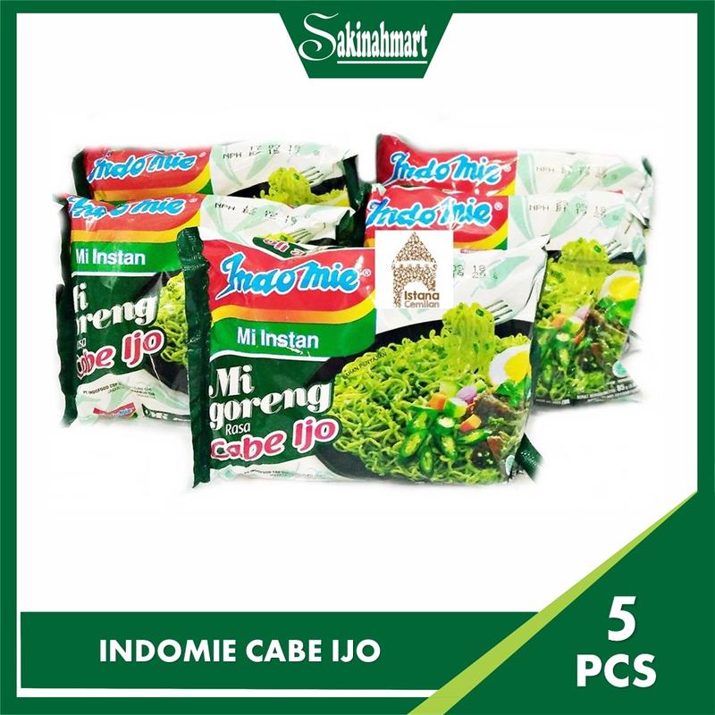 Indomie cabe ijo isi 5 pcs Hijau Pedas Instan Makanan 1