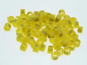 Kuning 100 Pcs Dia 6mm Ring Clip Klip gelang Kaki Burung Merpati Dara Bird Band Foot Ring Leg Pigeon with Numbers - SKU 2.007.0284 - 03972 Yellow