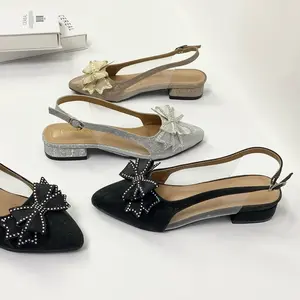 Afrishoes Namira Sandal Heels Mules Wanita Pesta Pita 3Cm Shoes Black