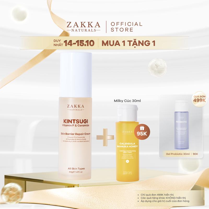 Kem dưỡng Kintsugi Peptides & Ceramide Skin Barrier Repair Cream Zakka Naturals Hỗ Trợ Phục Hồi Hàng Rào Bảo Vệ & Hỗ Trợ  Hạn Chế Kích Ứng 40g
