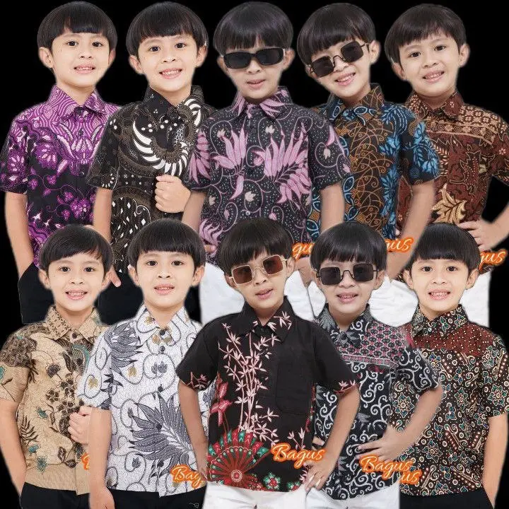 KEMEJA BATIK Anak Laki Laki lengan PENDEK Hem Batik Anak Motif Terbaru Modern umur 2-12th