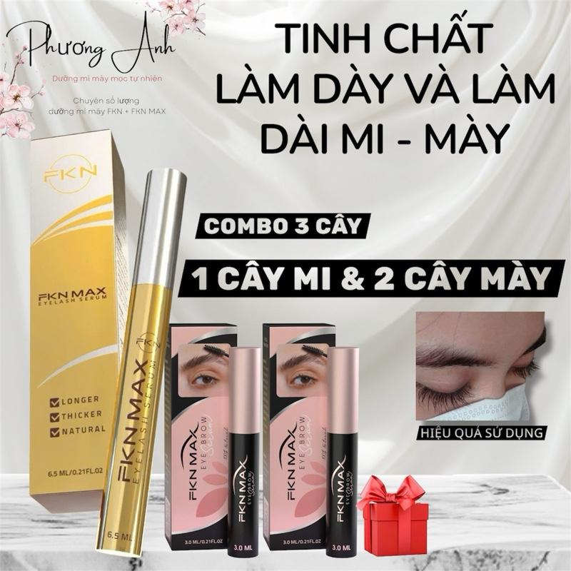    COMBO 3   1 Mi FKN MAX 6.5ml và 2 Mày FKN MAX 3ml   Phiên Bản Cải Tiến   Hỗ Trợ Hạn Chế Thâm Hỗ Trợ Dưỡng Mi Dày Dài Rút Ngắn Thời Gian Làm Đẹp Cho Nữ  Women.   1 MI + 2 MÀY   