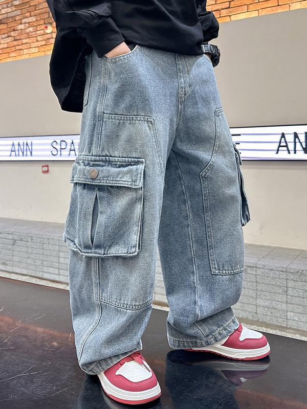 M-237 QUẦN JEASN MỀM DÁNG DÀI CHO BÉ TRAI 18-60KG QUAN BO BÉ TRAI DÁNG BAGY CHẤT LIỆU JEANS MỀM PHONG CÁCH HAI BÊN TÚI HỘP QUẦN JEANS BOY PHỐ CHO BÉ TRAI SIZE 120-180