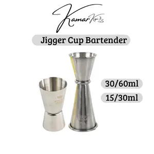 OTC Gelas Ukur Jigger Bartender Double Shot 15ml 30ml 60ml Stainless Steel