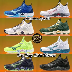 Mizuno Sepatu Volly Momentum 3 Mid Grade Ori Sepatu Badminton Impor Murah Nyaman Pria Wanita Free Kaos Kaki Size 37-45 Bahan Sintetis Berkualitas Tinggi Dilengkapi Karet Sol