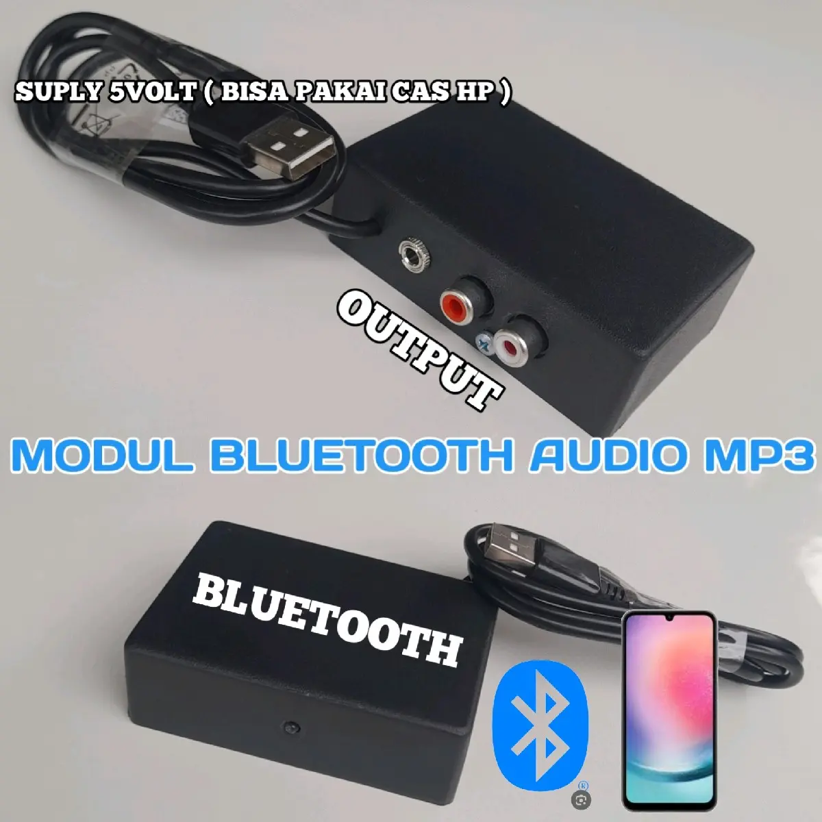 MODUL BLUETOOTH MP3 5VOLT LANGSUNG PAKAI DAN SAMBUNG KE SPEAKER AKTIF, MIXER ATAU AMPLIFIER