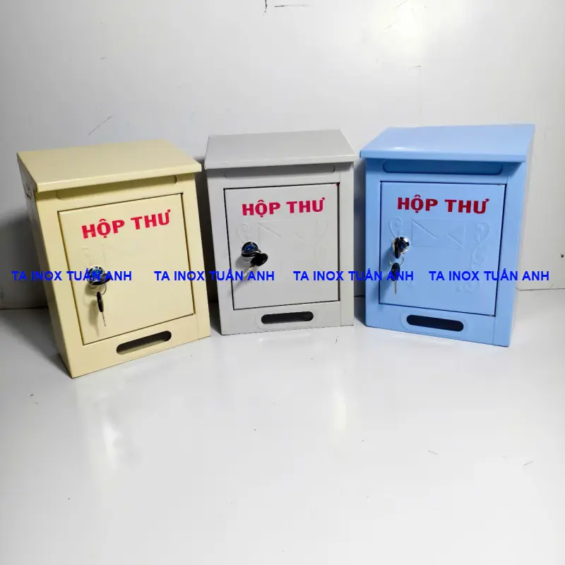 Thùng đựng thư hộp đựng thư báo thư góp ý nhỏ màu xanh biển 4