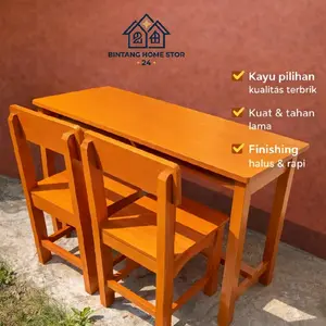 Meja Kursi Sekola Kayu Mahoni Bangku Sekolah SD SMP Meja Impres Murah
