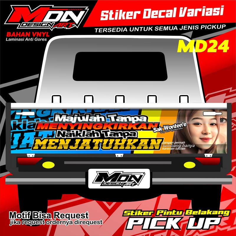 Stiker Pintu Belakang Pick Up Bak Belakang L300 Granmax New Carry Traga T120ss Bisa Request Kendaraan 0
